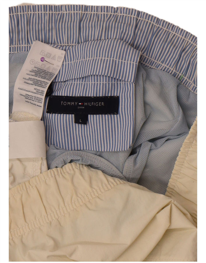 Ανδρικό σορτς κολύμβησης Tommy Hilfiger, μεγάλο σε λευκό χρώμα, πολυεστέρας