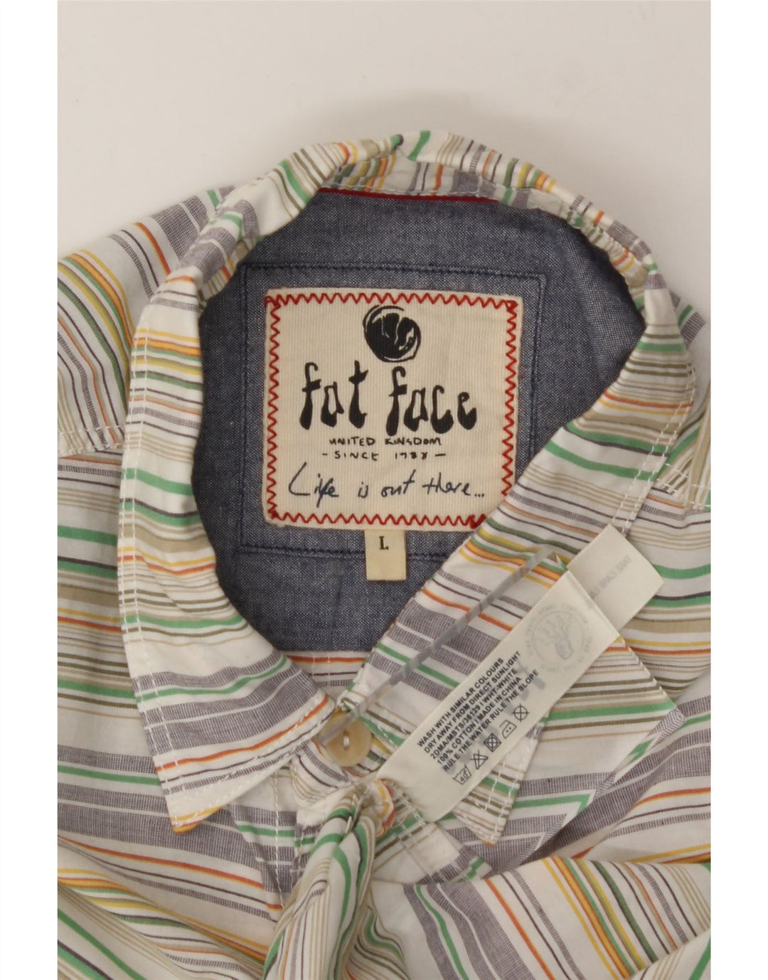 FAT FACE Mens Shirt Large Multicoloured Striped Cotton Vintage Fat Face and Second-Hand Fat Face from Messina Hembry 