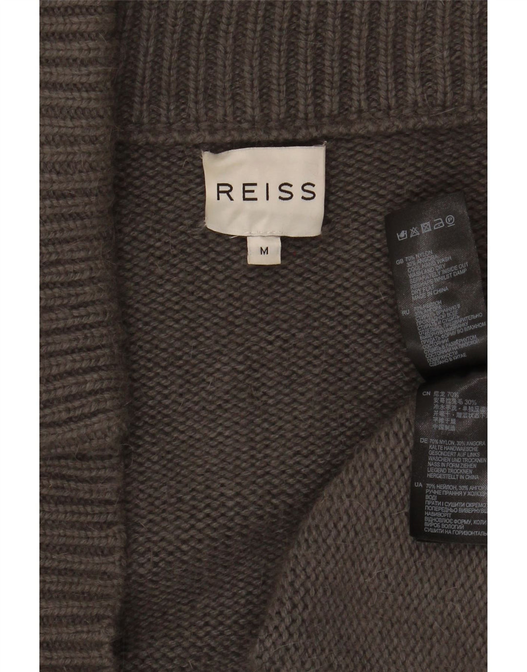 Γυναικείο ανοιχτό πουλόβερ Reiss Cardigan UK 14 Medium Grey Nylon