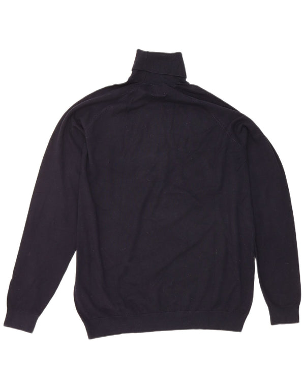 Zara Γυναικείο πουλόβερ με ρολό λαιμόκοψη UK 18 XL Navy Blue
