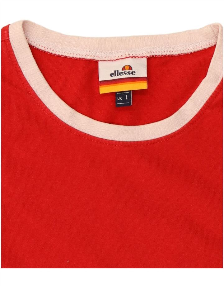 Ανδρικό γραφικό T-Shirt Ellesse Top μεγάλο κόκκινο βαμβακερό