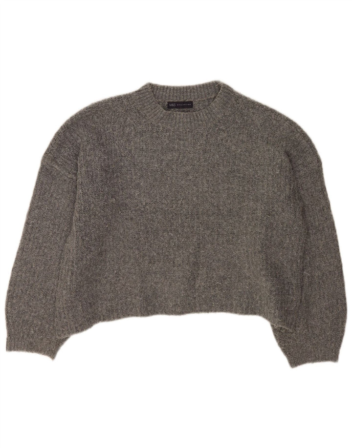 Marks & Spencer Γυναικείο πουλόβερ μεγάλου μεγέθους Crew Neck Jumper UK 16 Large Grey