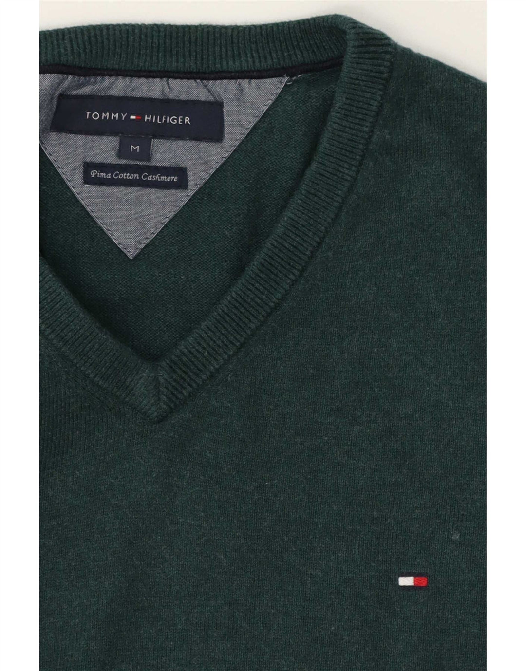 Ανδρικό πουλόβερ Tommy Hilfiger με V λαιμόκοψη, μεσαίο βαμβακερό
