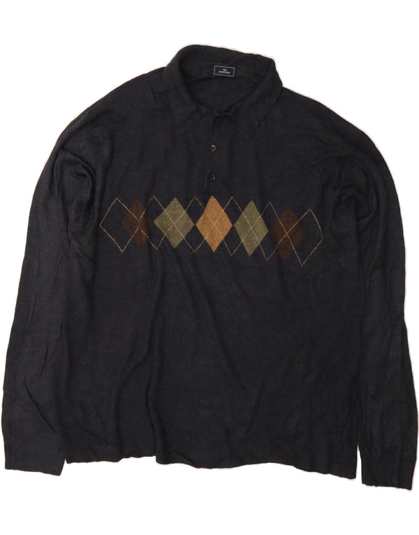 DOCKERS Ανδρικό πουλόβερ Polo Neck Jumper 3XL Navy Blue Argyle/Diamond