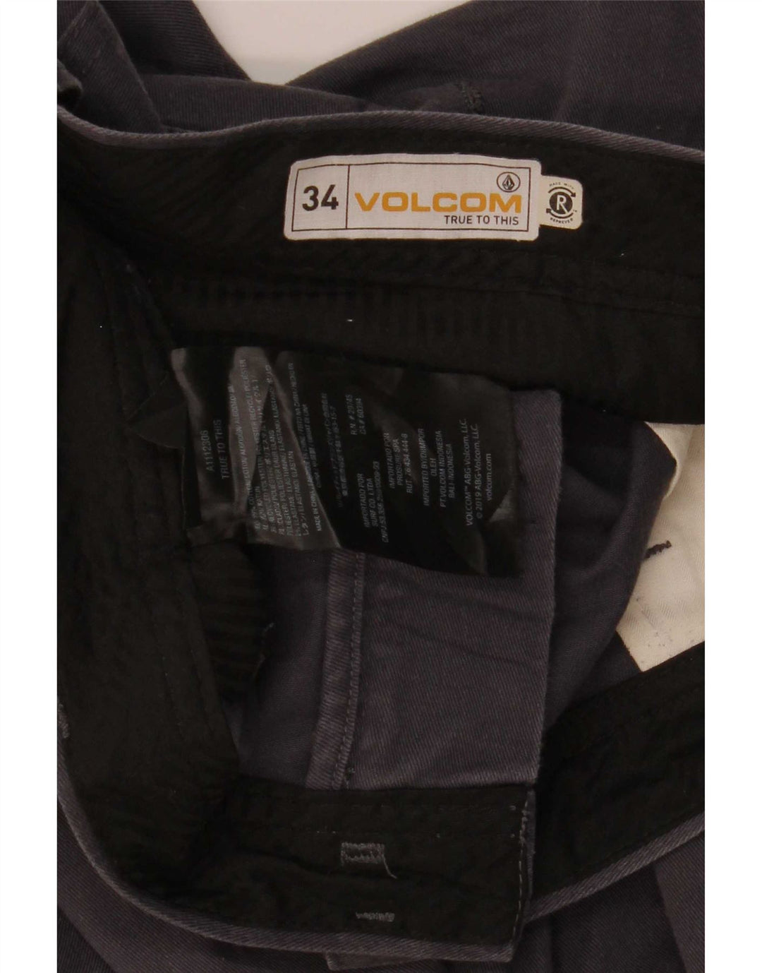 Ανδρικό ίσιο παντελόνι Chino Volcom W34 L32 Γκρι βαμβακερό