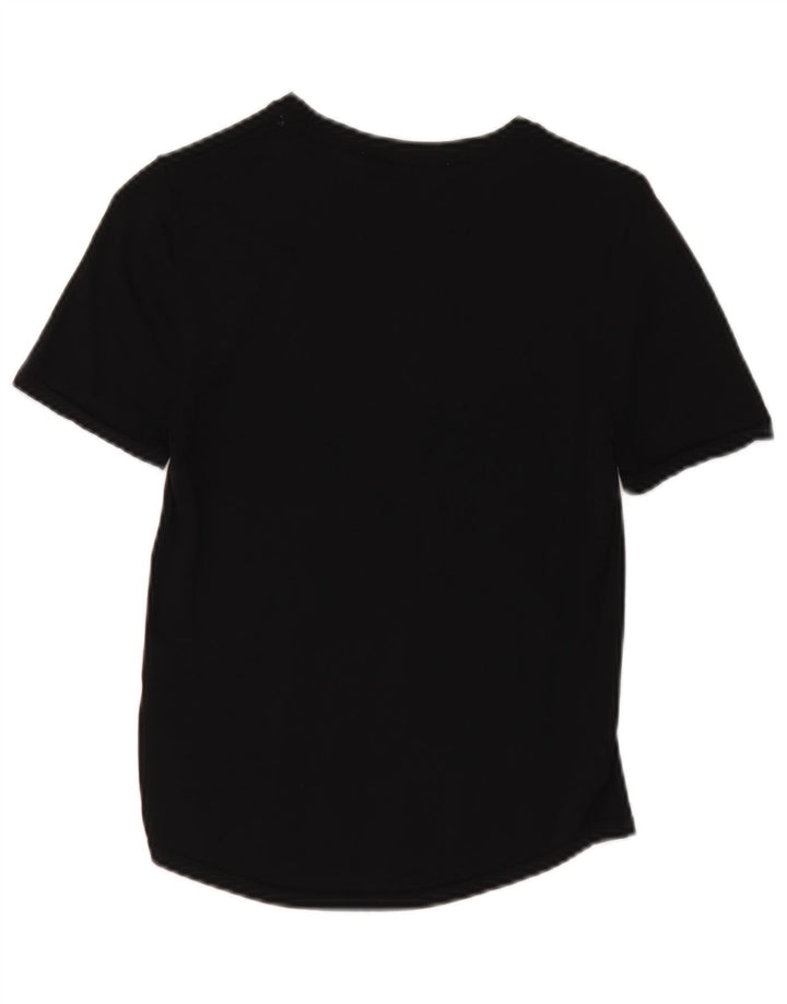 Zara Γυναικείο T-Shirt Top UK 12 Medium Black Viscose