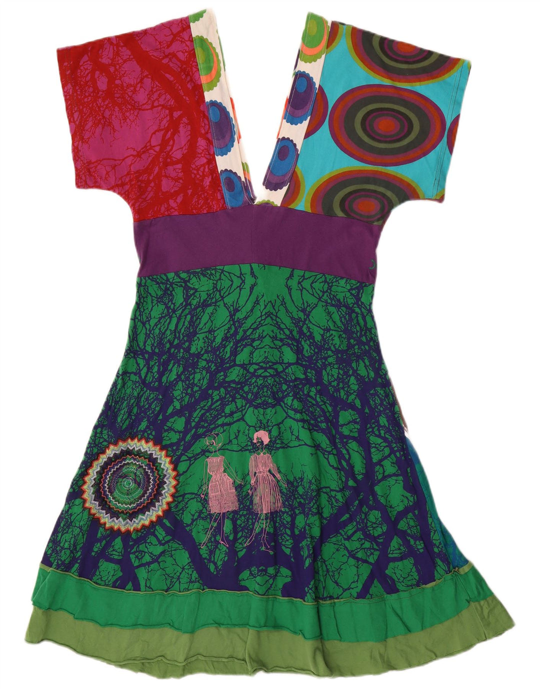 Desigual Γυναικείο Abstract Pattern Φόρεμα A-Line UK 12 Medium πολύχρωμο