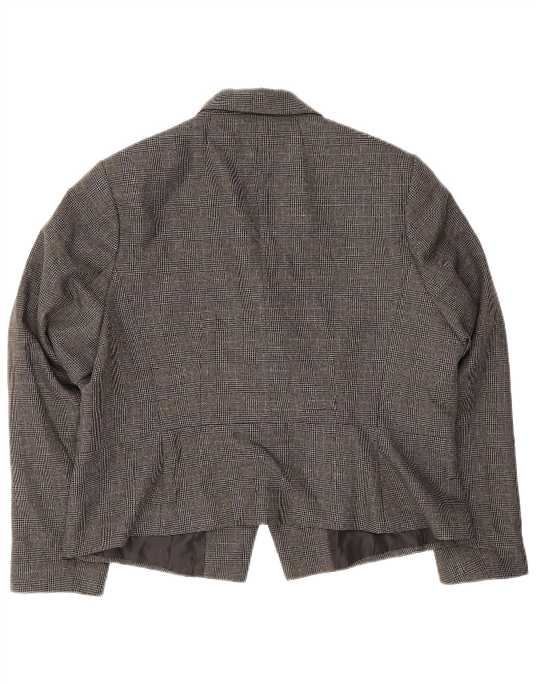 Marks & Spencer Γυναικείο μπουφάν σακάκι με 1 κουμπί UK 18 XL Grey Check Polyester