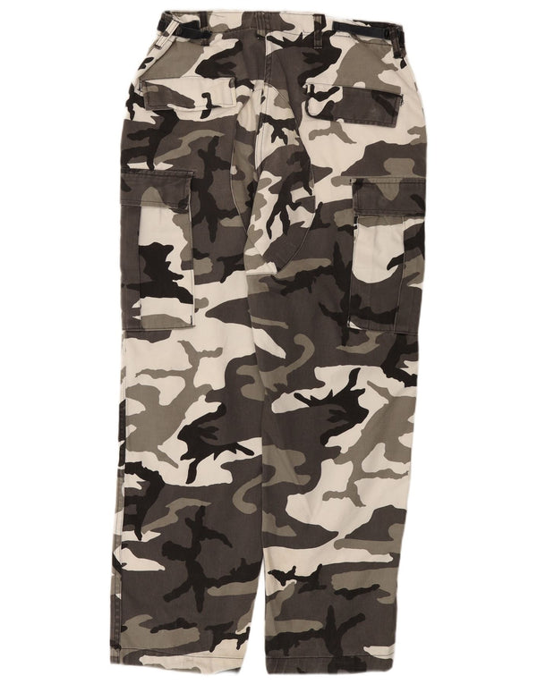 Vintage Ανδρικό ίσιο παντελόνι Cargo W32 L31 Γκρι βαμβακερό καμουφλάζ