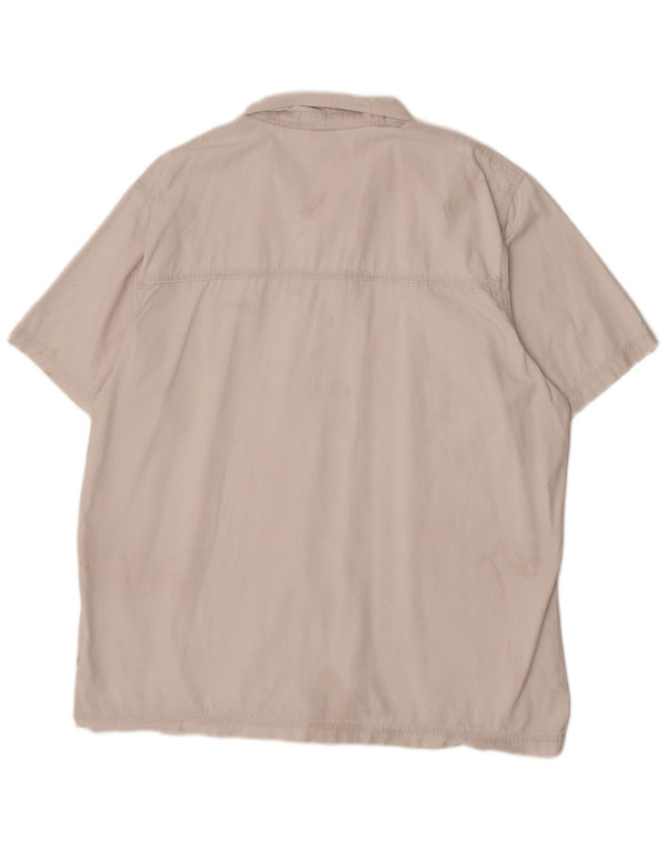 Ανδρικό κοντομάνικο πουκάμισο Adidas 2XL λευκό βαμβακερό