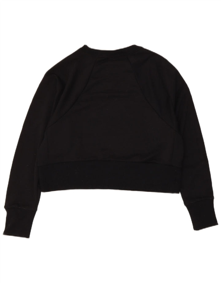 Γυναικείο φούτερ Nike Crop με γραφικό μεγάλο μέγεθος Jumper UK 10 Small Black