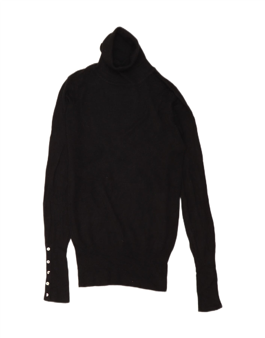 Zara Γυναικείο πουλόβερ με ρολό λαιμόκοψη UK 10 Small Black Rayon