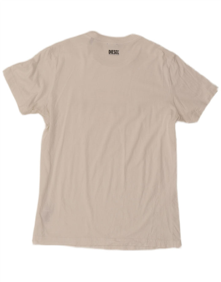 Ανδρικό γραφικό T-Shirt Diesel Top Μεσαίο λευκό βαμβακερό