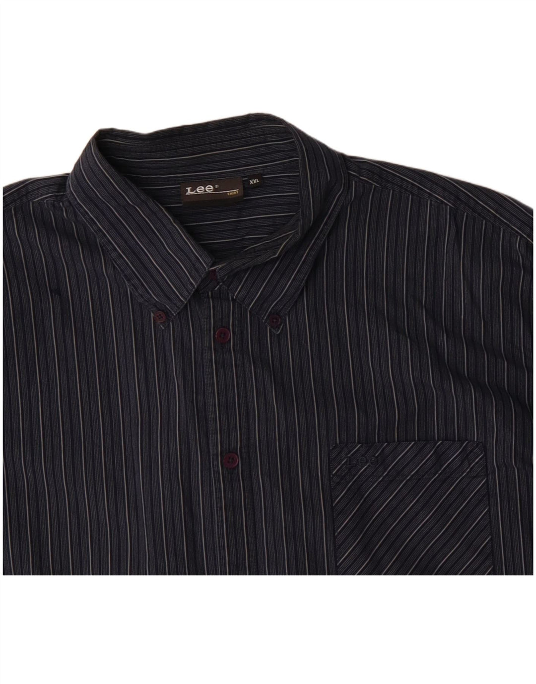 Lee Ανδρικό Πουκάμισο 2XL Navy Blue ριγέ βαμβακερό
