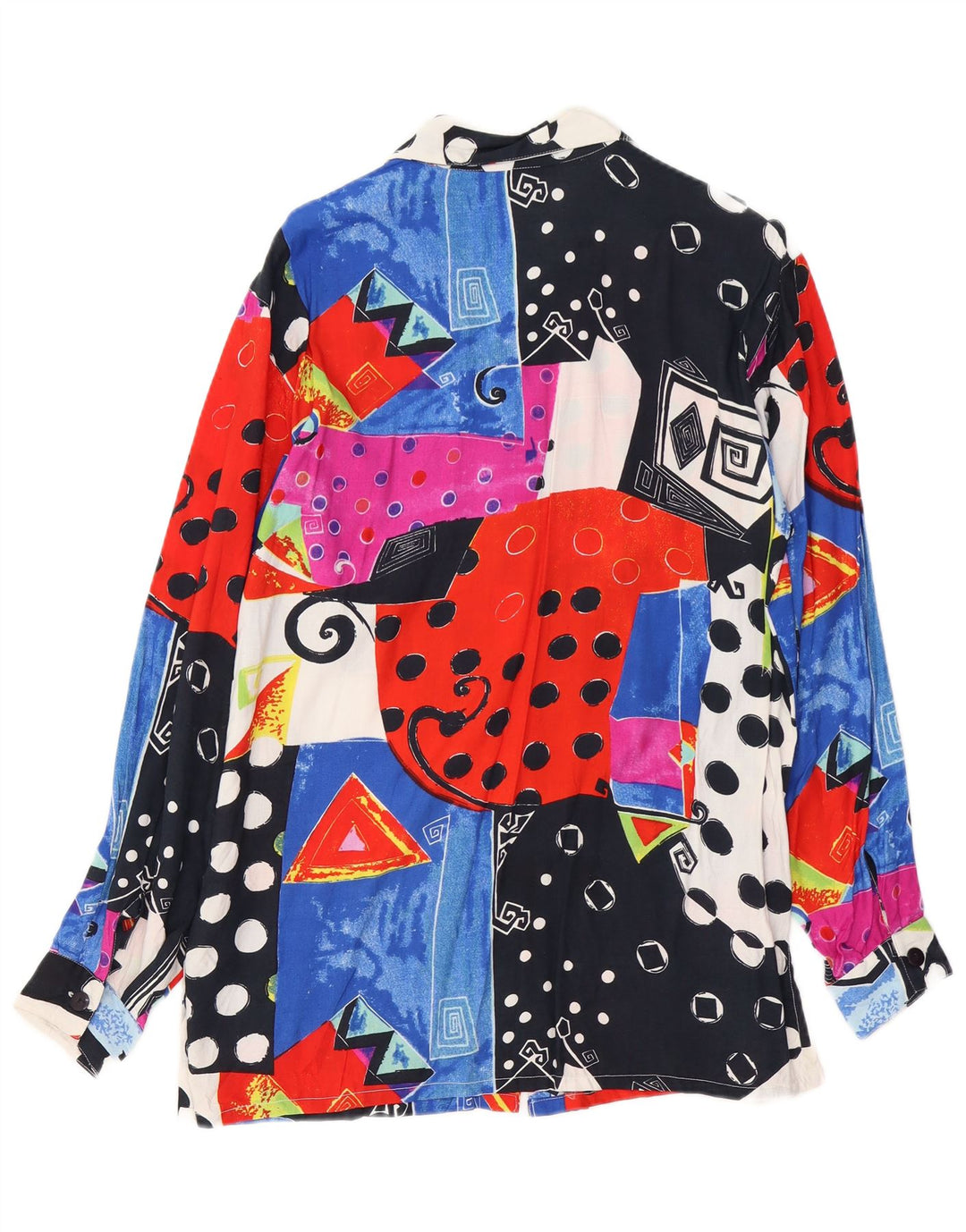 VINTAGE γυναικείο πουκάμισο μπλούζα EU 44/46 XL Πολύχρωμο συνονθύλευμα βισκόζη