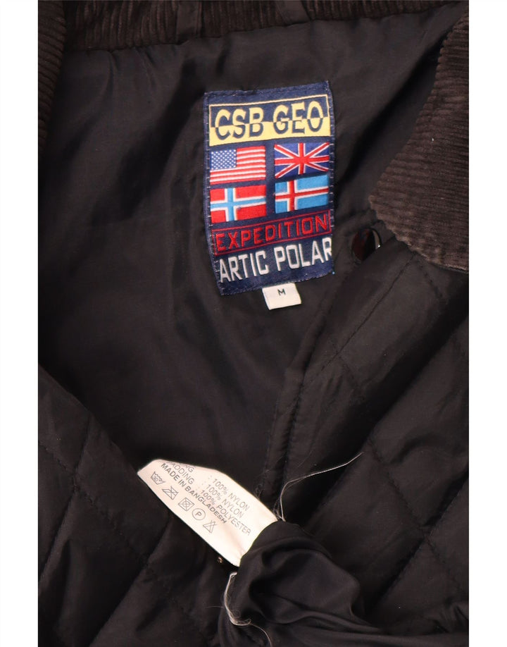 Vintage Ανδρικό καπιτονέ μπουφάν UK 38 Medium Black Nylon