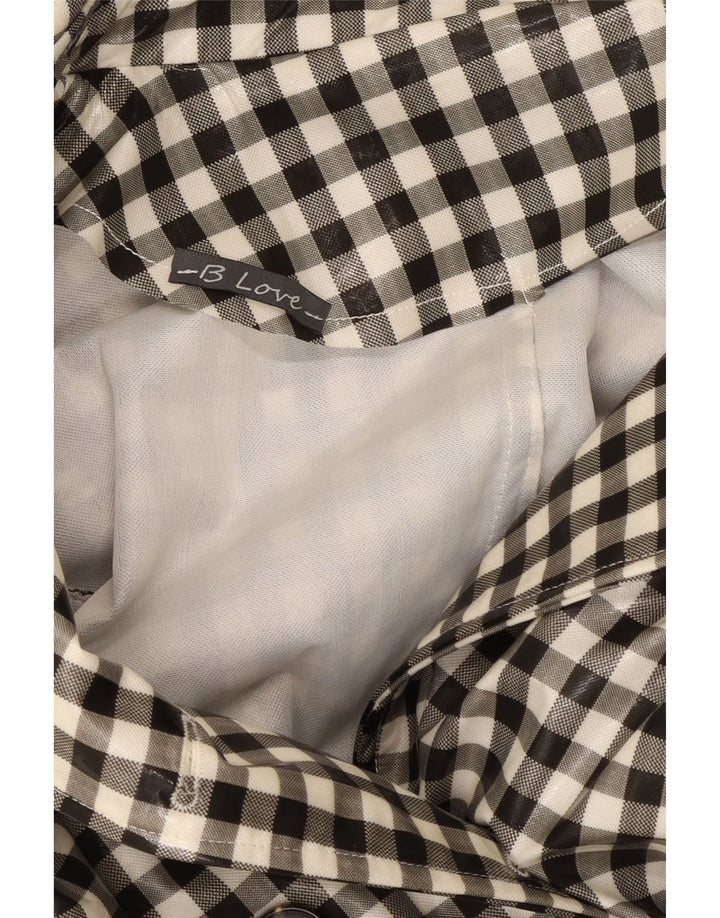 Vintage γυναικεία καμπαρντίνα UK 12 Medium Black Gingham