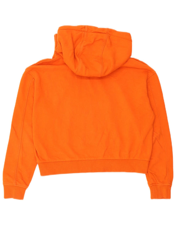 Vans Womens Crop Oversized Hoodie Jumper UK 10 Small πορτοκαλί βαμβακερό