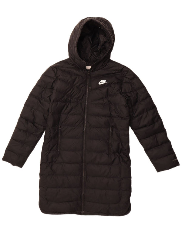 Γυναικείο παλτό Nike Therma-Fit Hooded Loose Fit με επένδυση UK 6 XS μαύρο πολυεστέρα