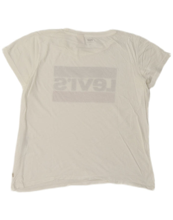 Γυναικείο γραφικό T-Shirt Levi's Top UK 14 Medium White
