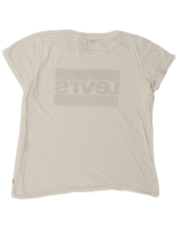 Γυναικείο γραφικό T-Shirt Levi's Top UK 14 Medium White