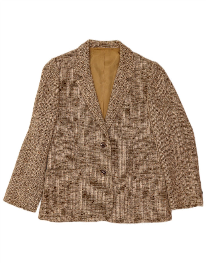 Vintage γυναικείο σακάκι με 2 κουμπιά σακάκι UK 10 Small Beige Flecked