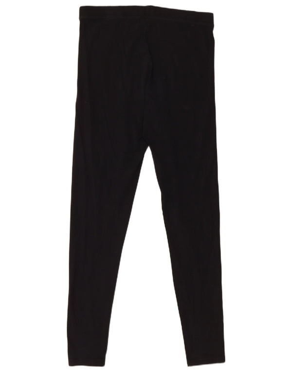 Marks & Spencer Womens Leggings UK 12 Medium  Black Cotton