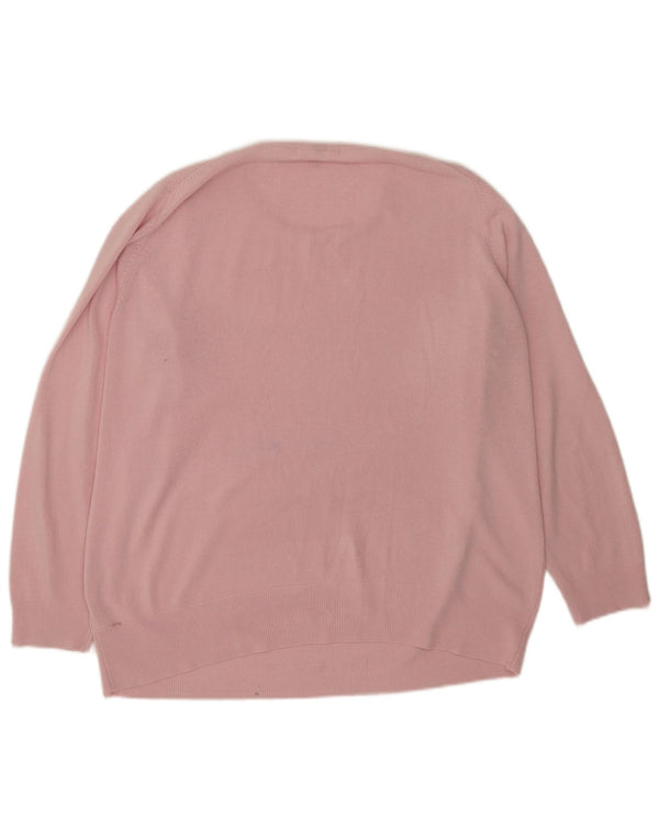 Marks & Spencer Γυναικείο πουλόβερ με λαιμόκοψη UK 18 XL Ροζ