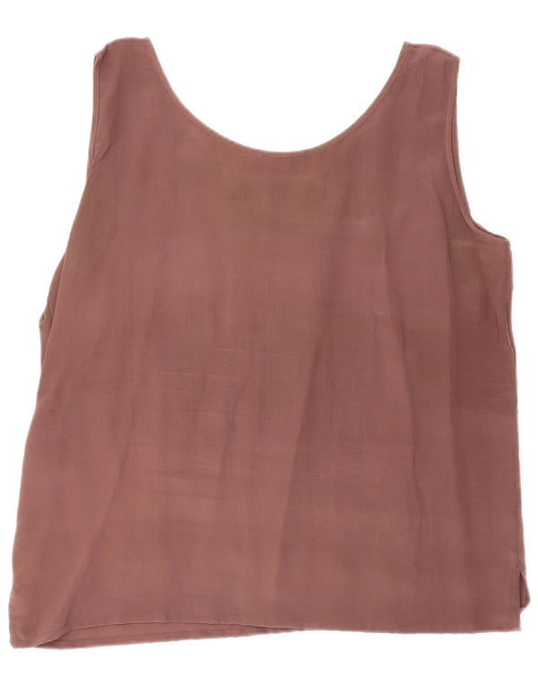 Vintage γυναικεία αμάνικη μπλούζα τοπ UK 18 XL καφέ μετάξι