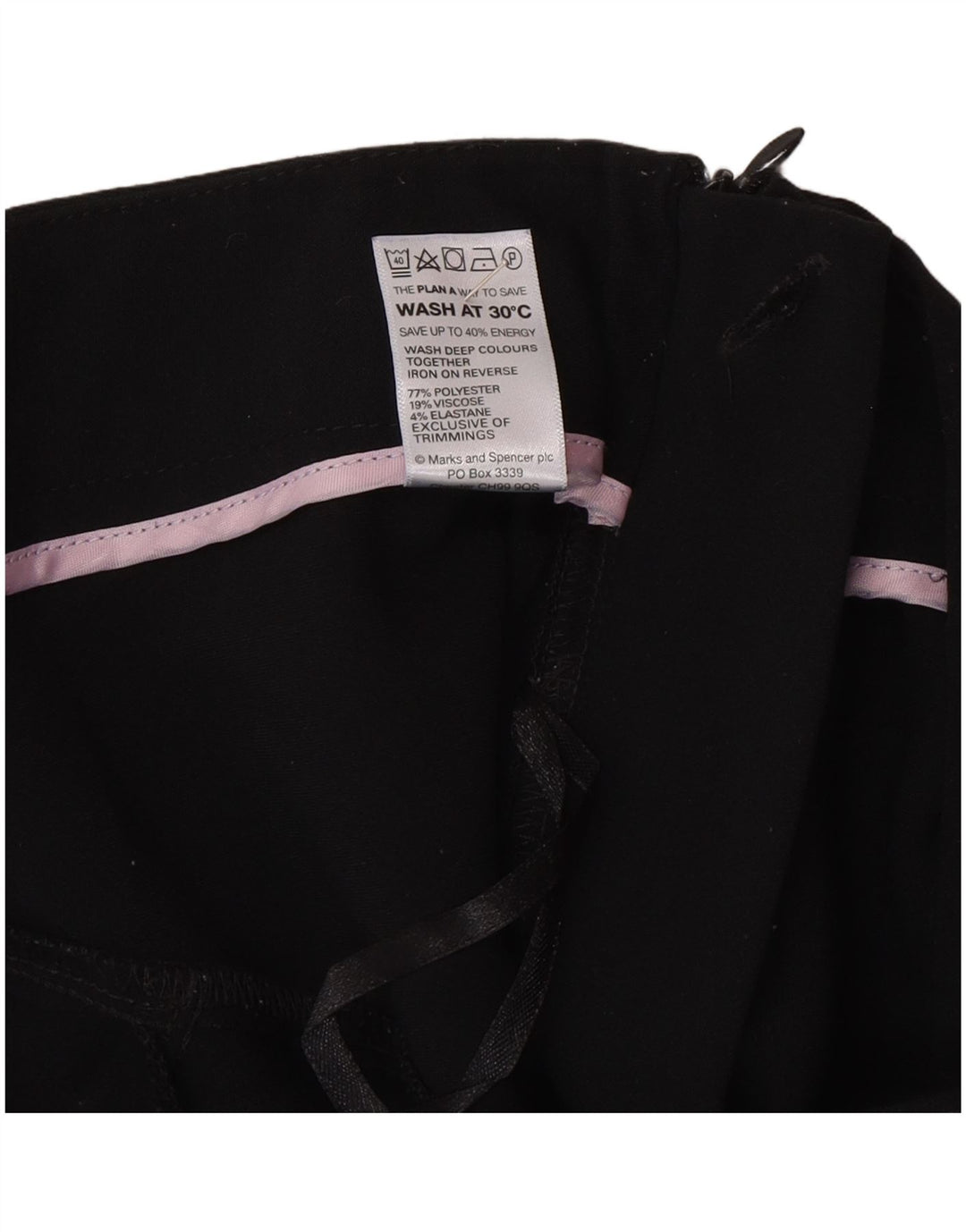 Marks & Spencer Γυναικεία φούστα A-Line UK 14 Large W32 Μαύρο Πολυεστέρας
