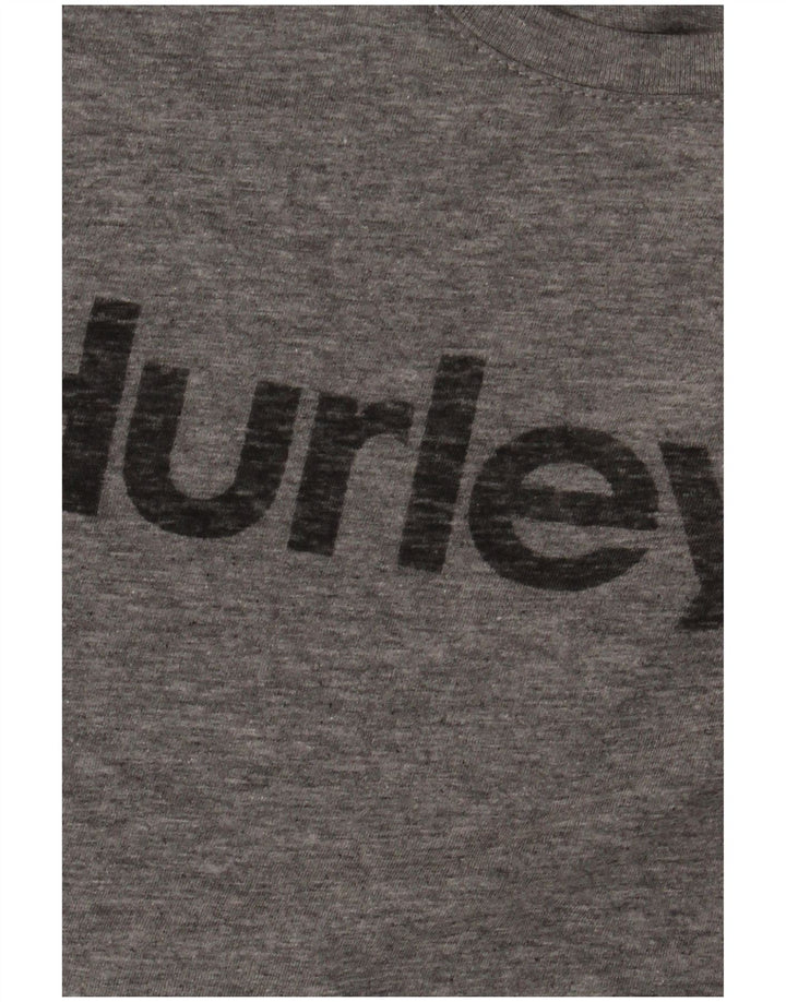 Ανδρικό μπλουζάκι Hurley με γραφικό μπλουζάκι από βαμβακερό μικρό γκρι χρώμα