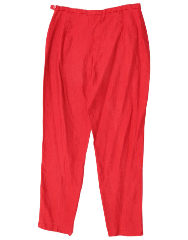 Max Mara γυναικείο κωνικό casual παντελόνι UK 12 Medium W28 L27 Red Len