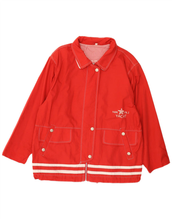 Vintage Γυναικείο Yachting Oversized Utility Jacket EU 42 μεγάλο κόκκινο ριγέ