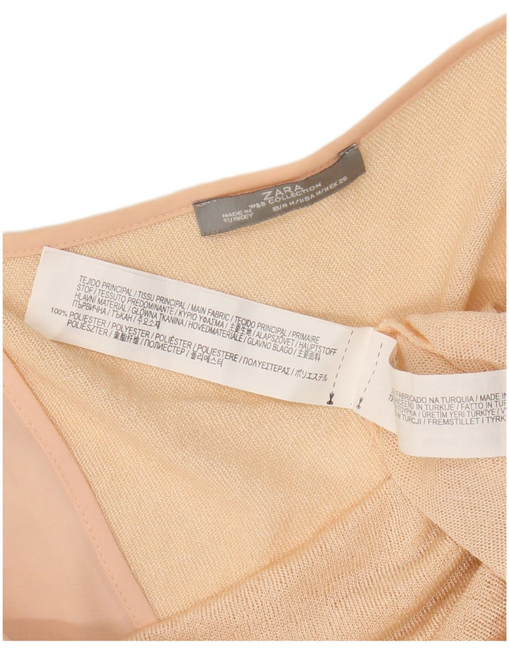 Zara Γυναικείο τοπ 3/4 μανίκι UK 14 Medium Pink Polyester