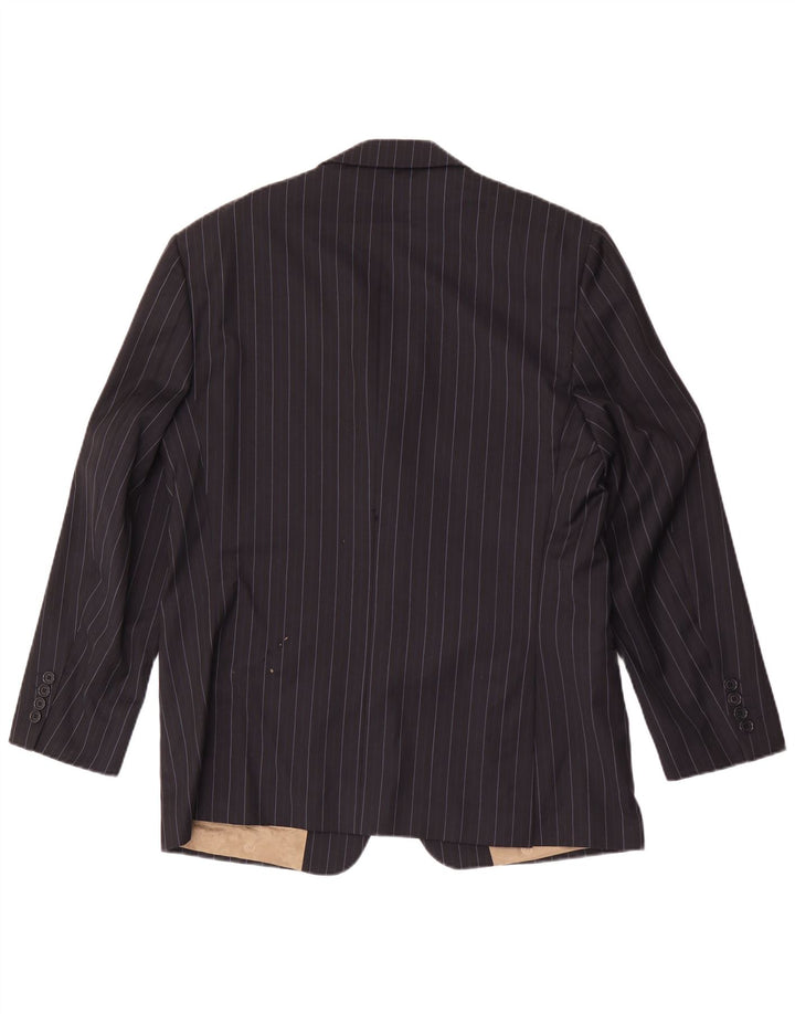 Marks & Spencer Ανδρικό μπλέιζερ με 3 κουμπιά μπουφάν UK 40 Medium Navy Blue ριγέ