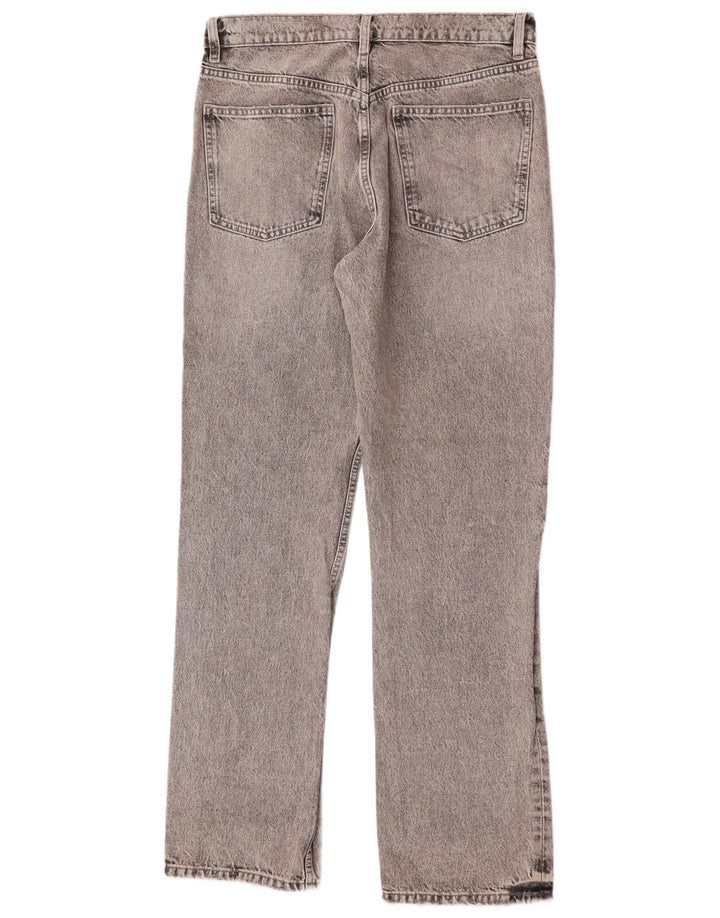 Zara Γυναικείο Straight Jeans EU 40 Medium W30 L34 Γκρι βαμβακερό