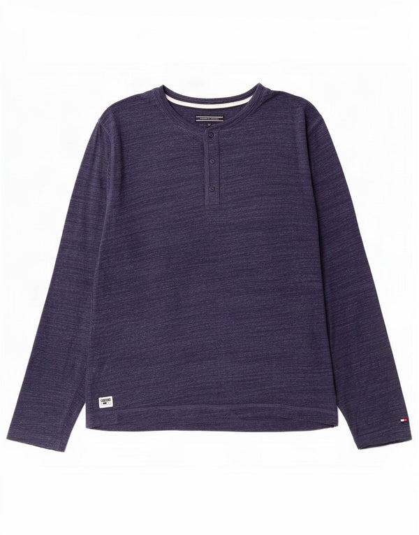 Tommy Hilfiger ανδρικό μπλουζάκι με μακρύ μανίκι XL, βαμβακερό μπλε ναυτικό