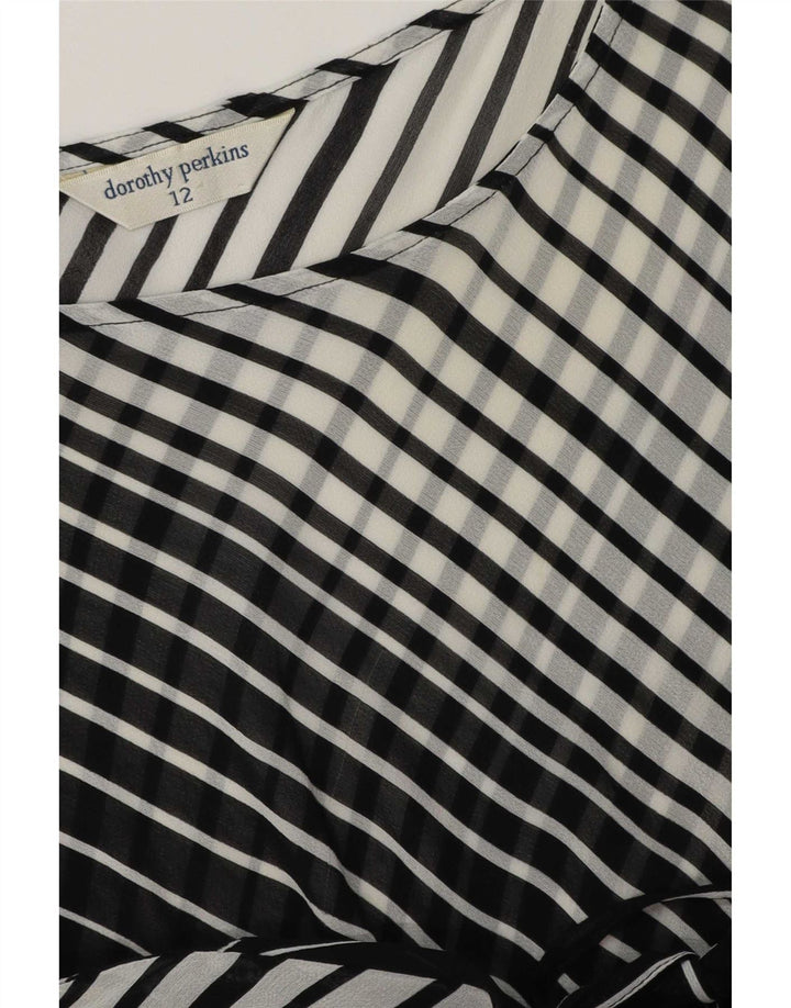 Dorothy Perkins Γυναικείο Αμάνικο Βασικό Φόρεμα UK 12 Μέτριο Μαύρο ριγέ