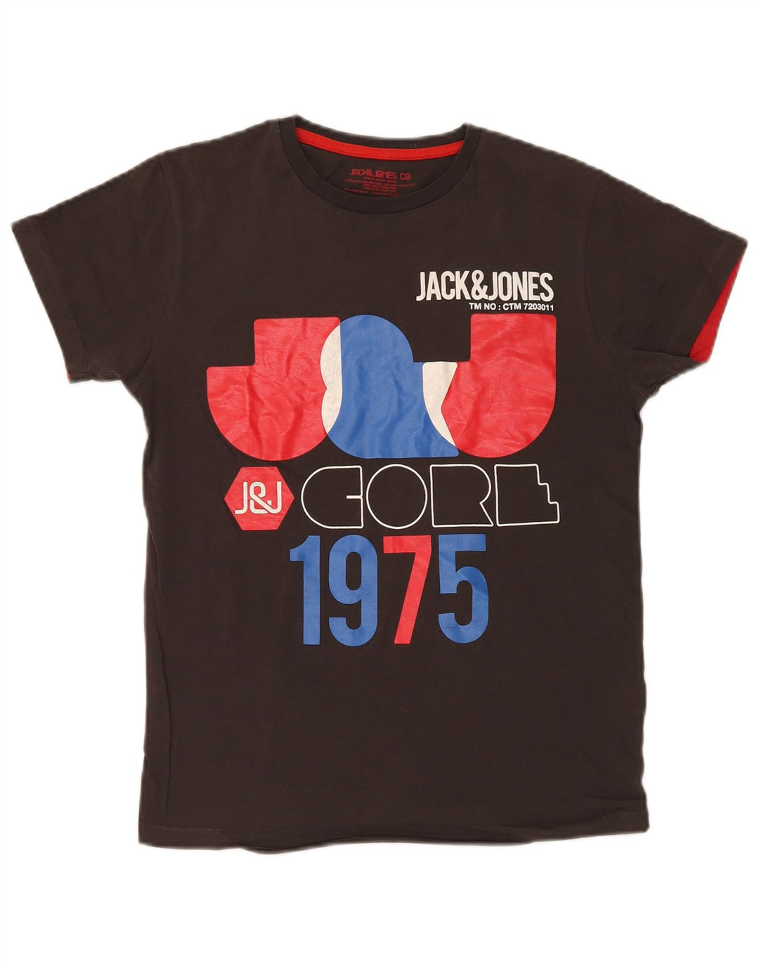 Jack & Jones Ανδρικό γραφικό T-Shirt Top Μικρό καφέ βαμβακερό