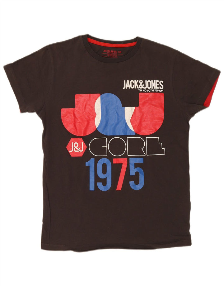 Jack & Jones Ανδρικό γραφικό T-Shirt Top Μικρό καφέ βαμβακερό