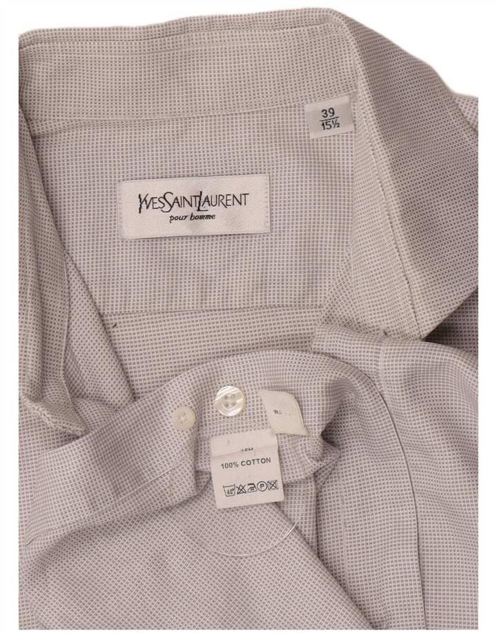 Yves Saint Laurent Ανδρικό επίσημο πουκάμισο 39 15 1/2 Medium Grey Check