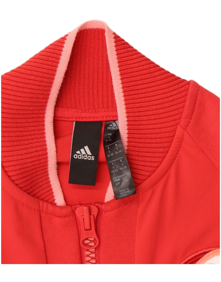 Γυναικεία αθλητική φόρμα ADIDAS Top Jacket UK 8/10 Small Red Colourblock Nylon
