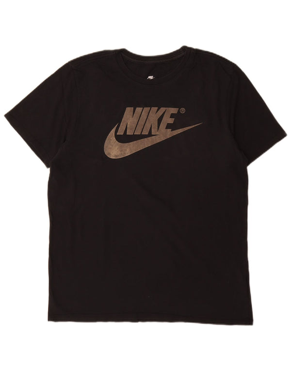 Nike Mens Athletic Cut Graphic T-Shirt Top Medium Black Cotton