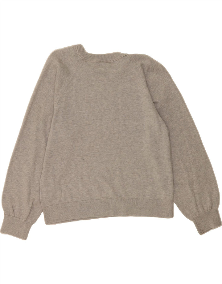 J. CREW Womens Boat Neck Jumper Sweater UK 14 Medium Grey Cotton Vintage J. Crew and Second-Hand J. Crew from Messina Hembry 