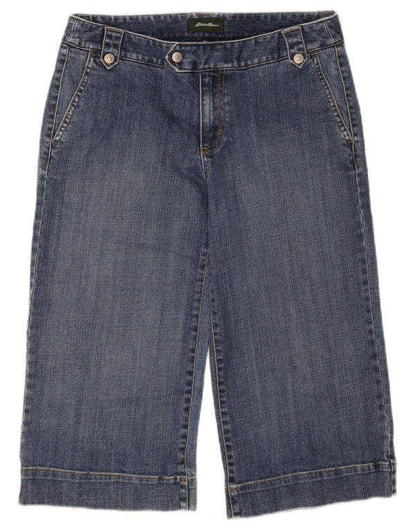 EDDIE BAUER Womens Capri Trousers US 6 Medium W30 L19 Blue Cotton