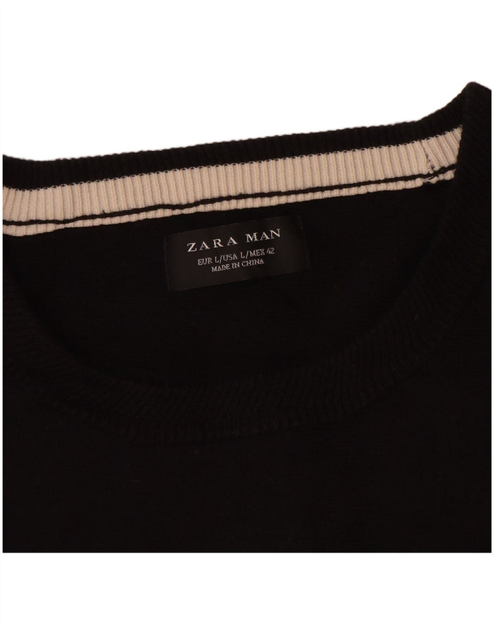 Zara Ανδρικό τοπ 3/4 μανίκι μεγάλο μαύρο ριγέ
