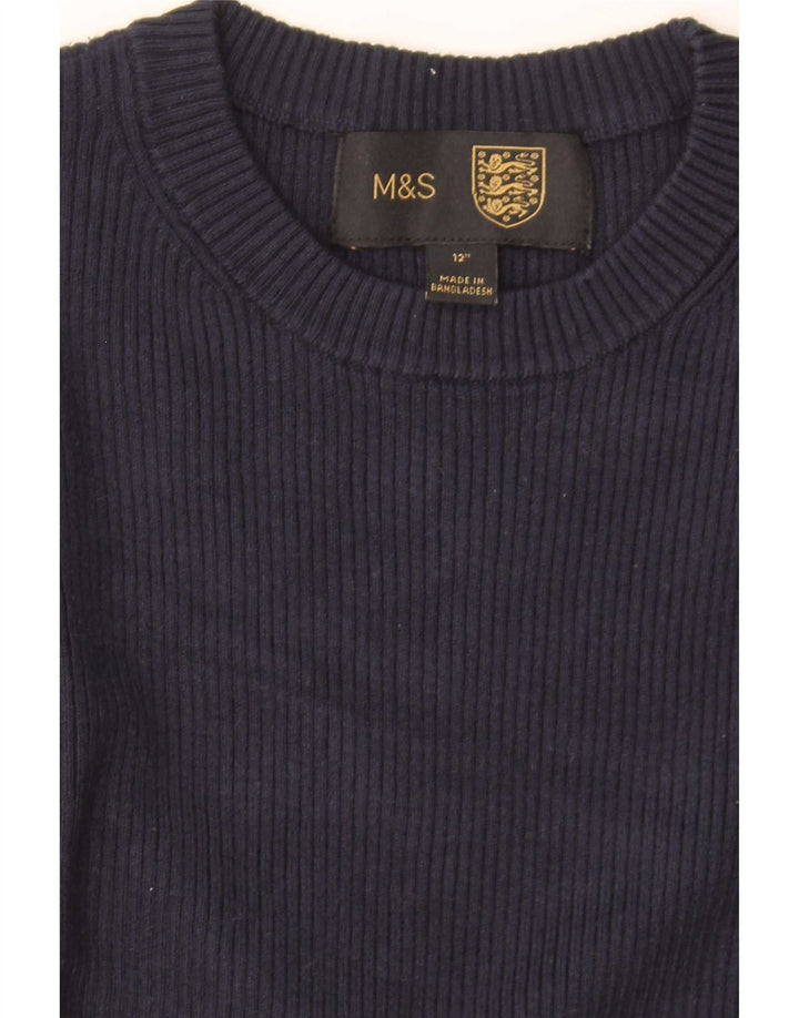 Marks & Spencer Womens Crop Top UK 4 XS Navy Blue