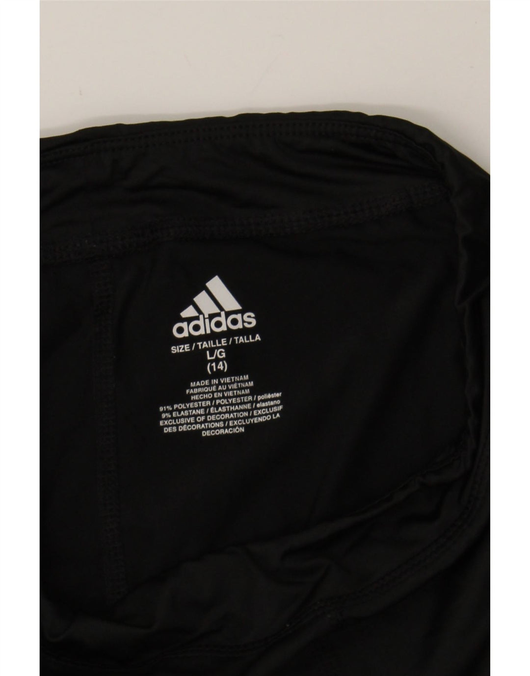 ADIDAS Girls Climalite Leggings 13-14 Years Large Black Polyester Vintage Adidas and Second-Hand Adidas from Messina Hembry 