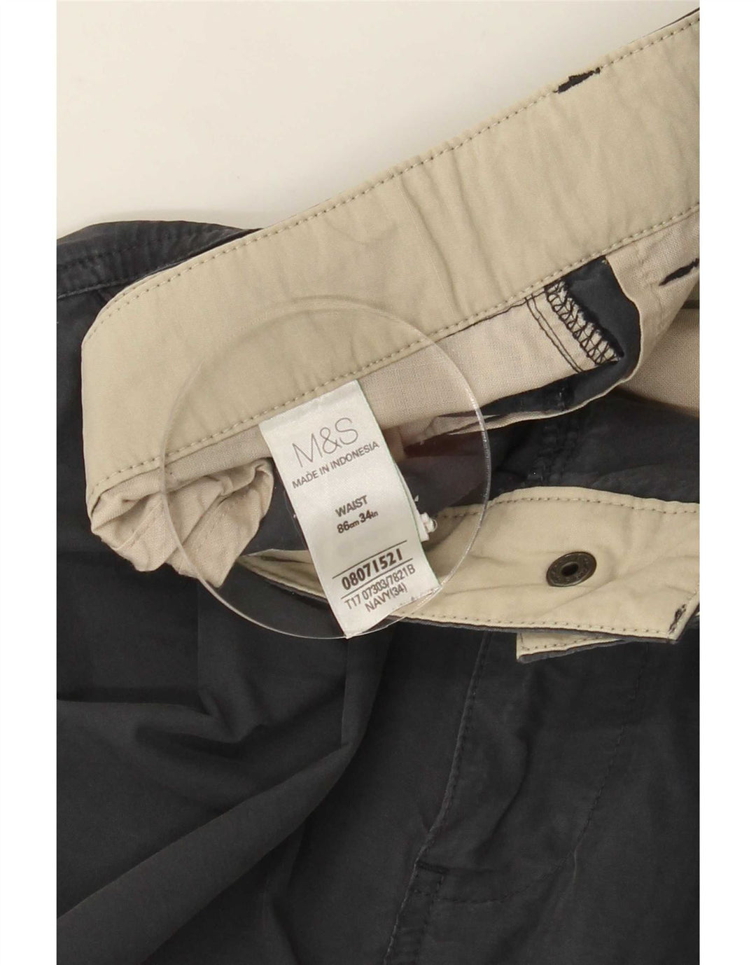 Ανδρικό σορτς Cargo Marks & Spencer μεγάλο W34 Navy Blue Cotton