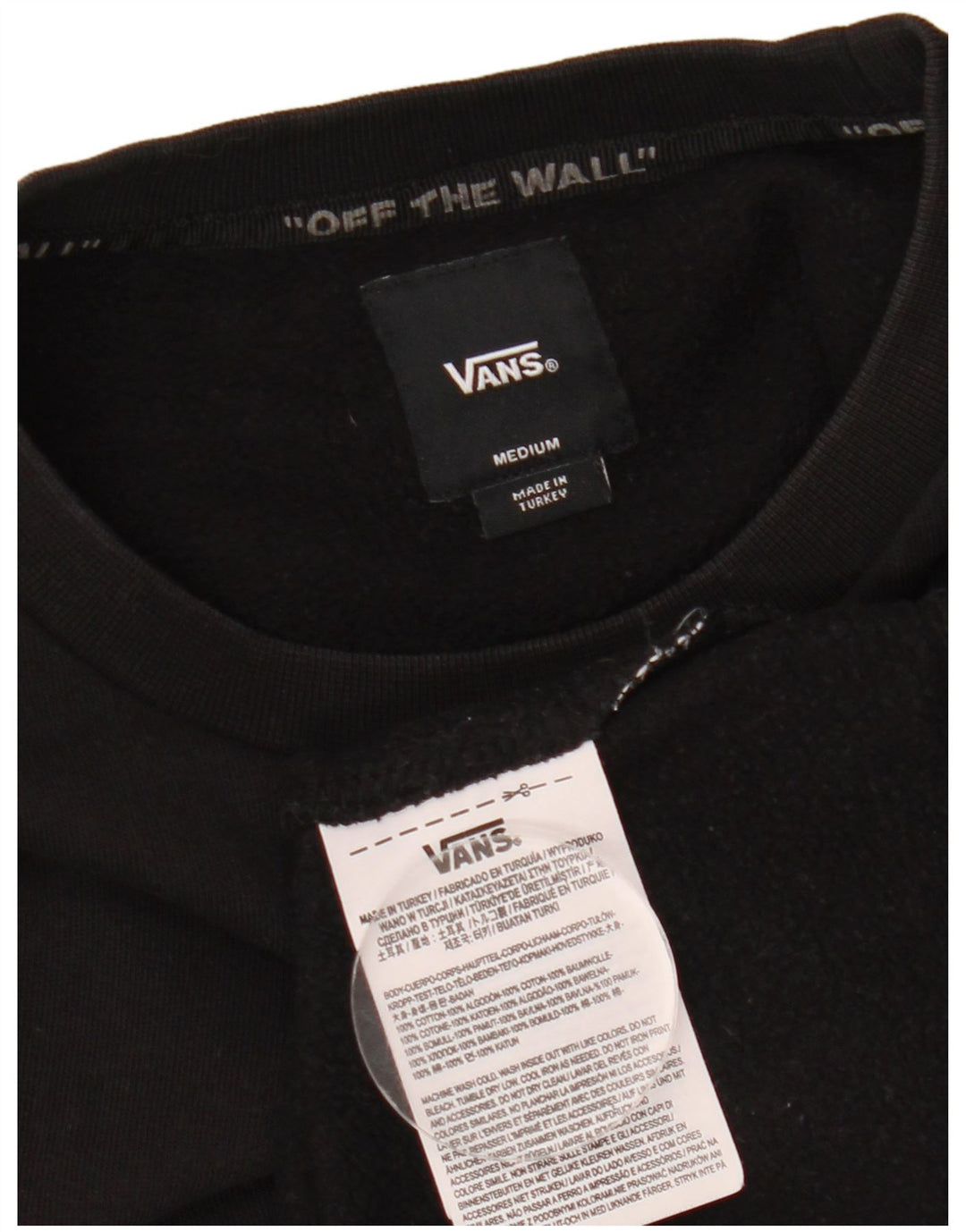 Ανδρικό γραφικό φούτερ VANS, μεσαίο μαύρο βαμβακερό
